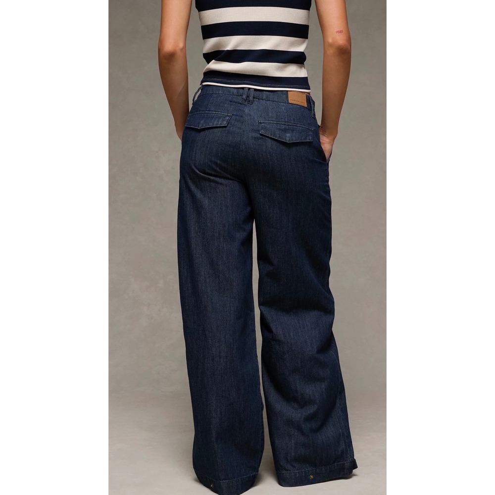 American Eagle | 2026 Baggy Wide-Leg Trouser 12 Short Convertible Denim - Picture 2 of 14